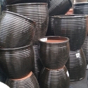 Picture of Pot Jardinaire Ribbed Black