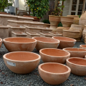 Picture of Pot Low Bowl Terracotta White