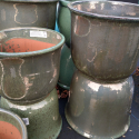 Picture of Pot Planter Bell Metal Green
